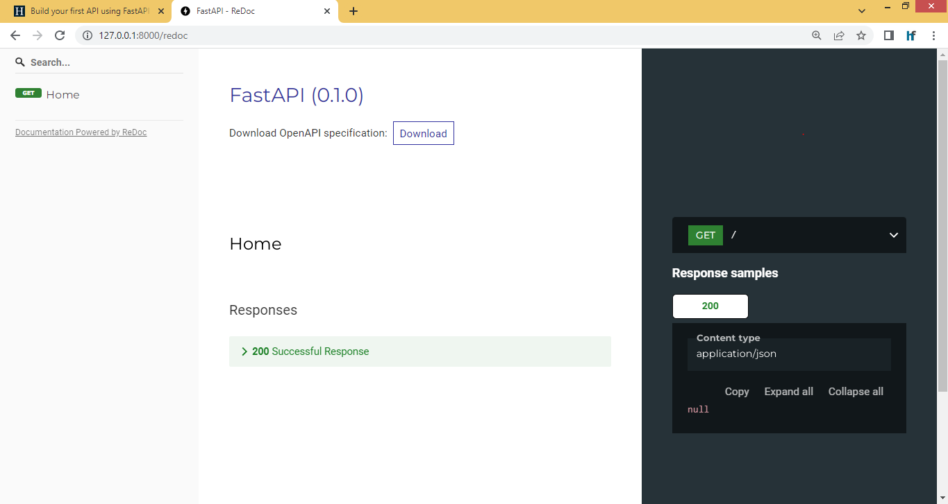 FastAPI redoc